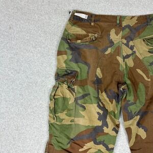 US Military Woodland Camo BDU Cargo Pants Large Regular Ripstop Distressed
